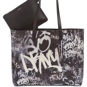 DKNY Brayden Graffiti Logo Tote
